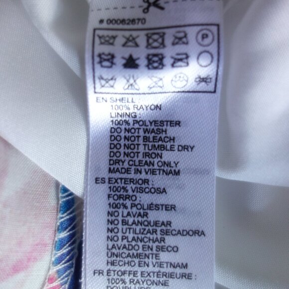 NWT FOREVER 21 Cream Blue Pink Side Pleated Sundress – Large - Picture 6 of 8